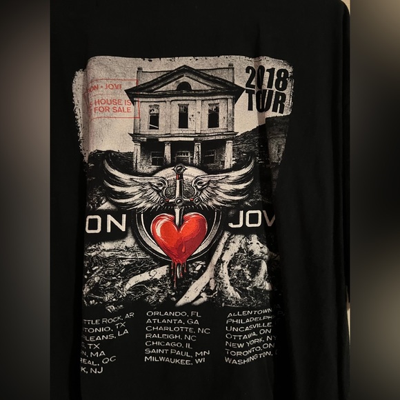 Bon Jovi, this house is not for sale tour, 2018, T-shirt, top, XL or 2X, no tag - Picture 3 of 5